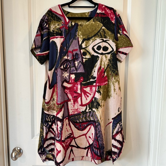 NWT FTCayanz Abstract Art Lagenlook Tunic with Pockets, size Large - Picture 6 of 10